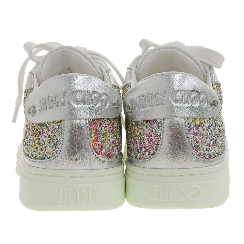Jimmy Choo ジミーチュウ レザースニーカー ホワイト グリッター 36 Jimmy Choo ジミーチュウ レザースニーカー ホワイト グリッター 36