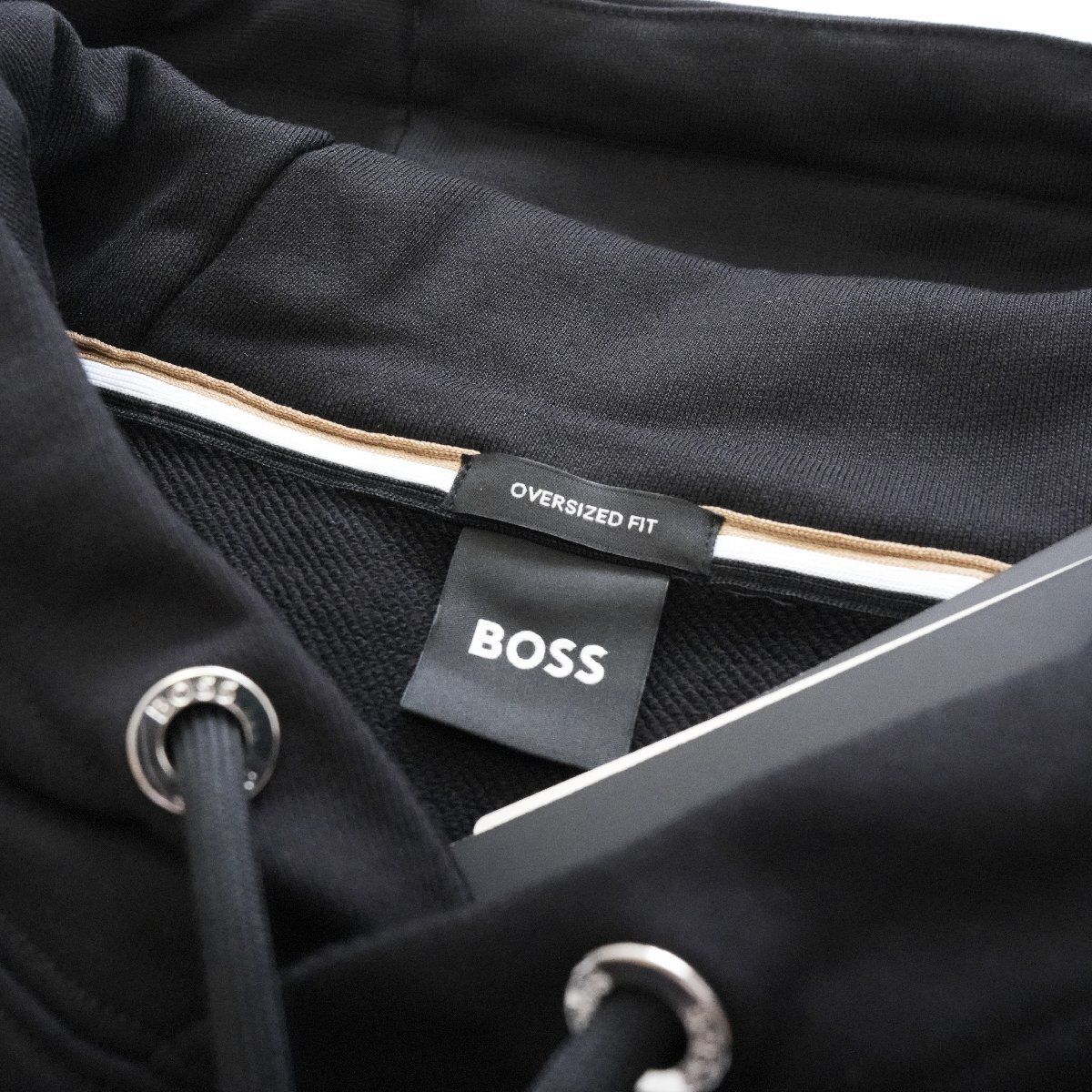 2025 BOSS デカロゴ スウェット パーカー 黒 M ボスBETTERライン 2025◇最新作◇ BOSS ◇ボス◇ロゴ スウェット パーカー