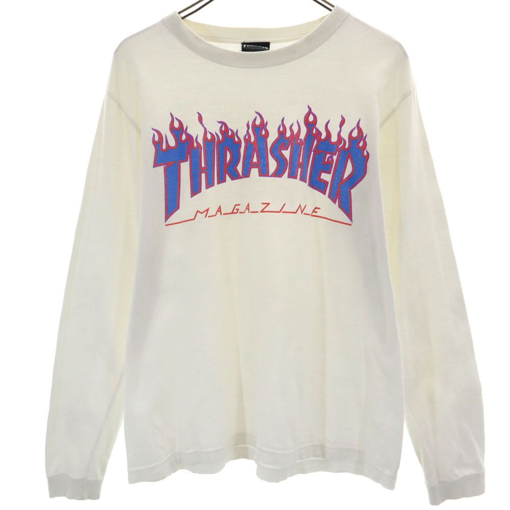スラッシャー 長袖 Tシャツ M 白 THRASHER ロンT メンズ