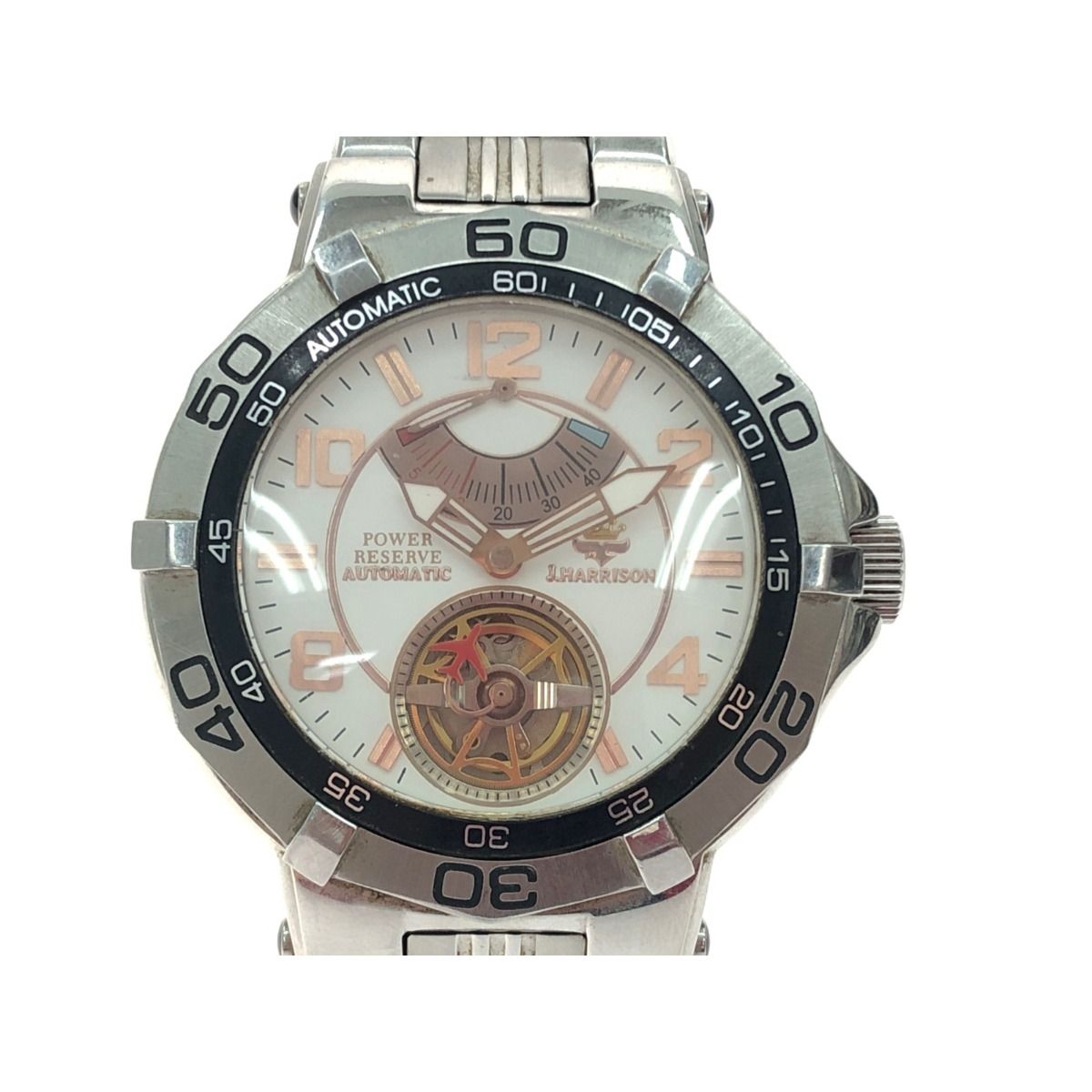 ▽▽J.HARRISON メンズ腕時計 自動巻き POWER RESERVE パワーリザーブ 