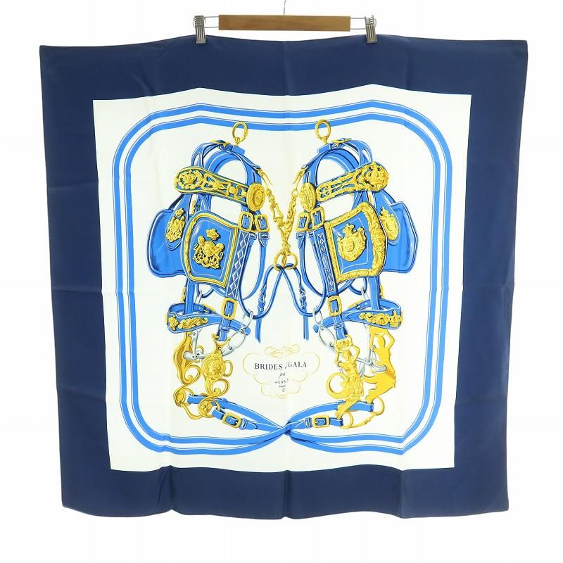 送料無料 いくらから エルメス HERMES カレ90 BRIDES de GALA 式典用の馬勒 スカーフ 小物