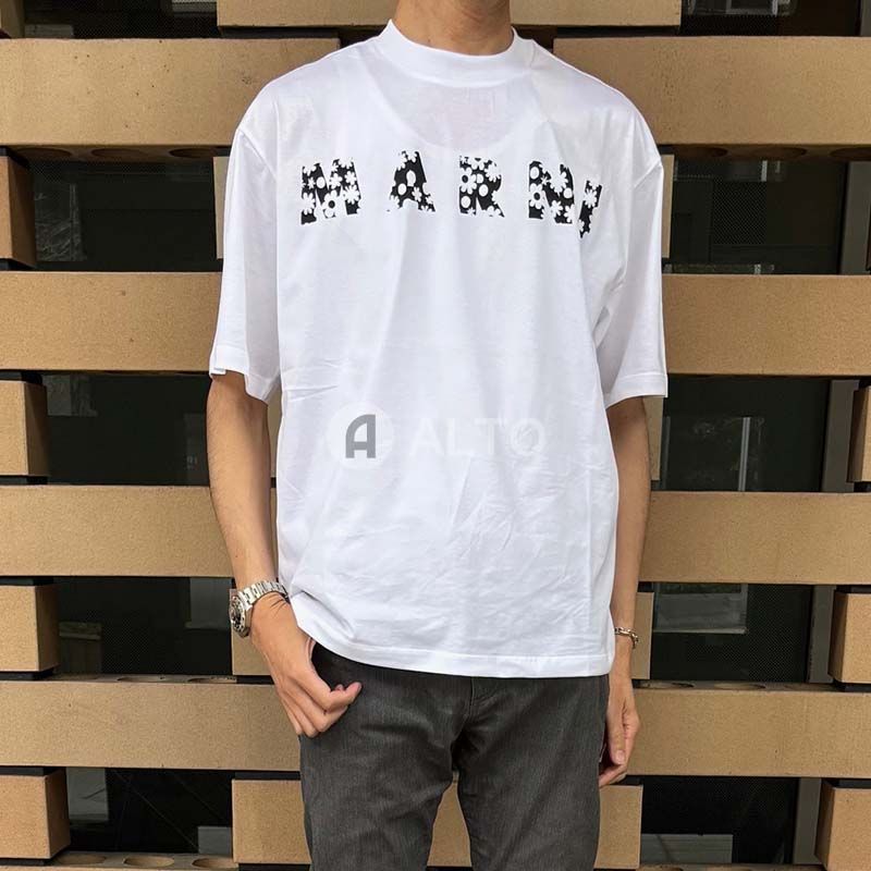 Tシャツ・カットソー MARNI SS25 (THJET49P15 USCX50FLW01) マルニ MARNI MARNI Tシャツ THJET49P15 USCX50 半袖 カットソー
