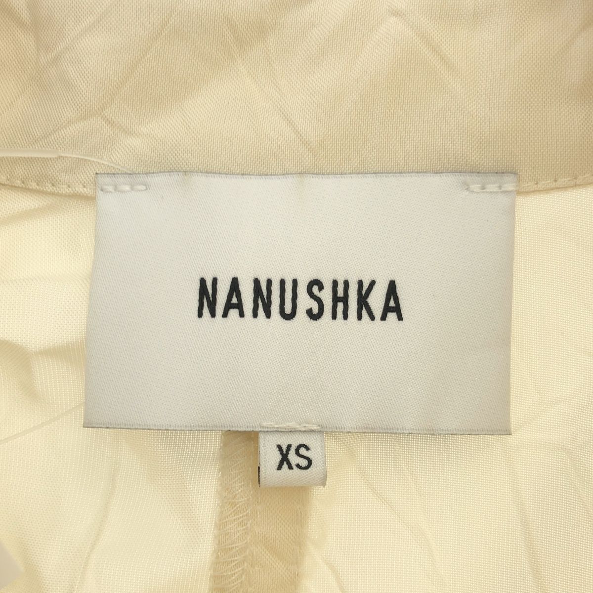  Nanushka ナヌーシュカ ベルテッドレーヨンシャツ ベージュ XS 長袖 シャツ ブラウス