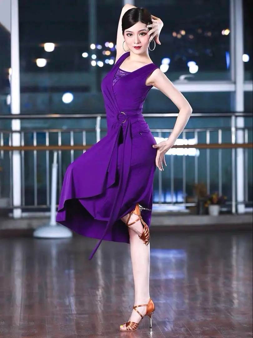 ♥ スタンダード兼用 ダンス練習着ロングワンピース パーティーOK