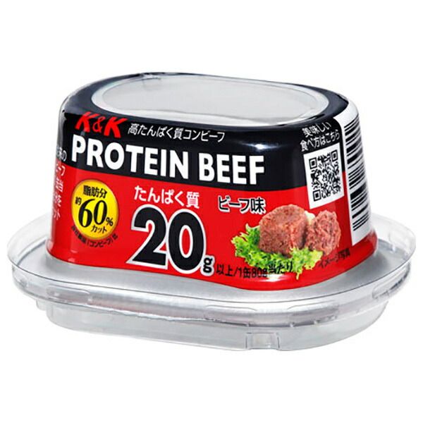 メーカー|問屋直送品 代引不可 国分 K-K 高たんぱくPROTEIN BEEF プロテインビーフ 80g×24個入× 2ケース ｜ 缶詰 おつまみ おかず