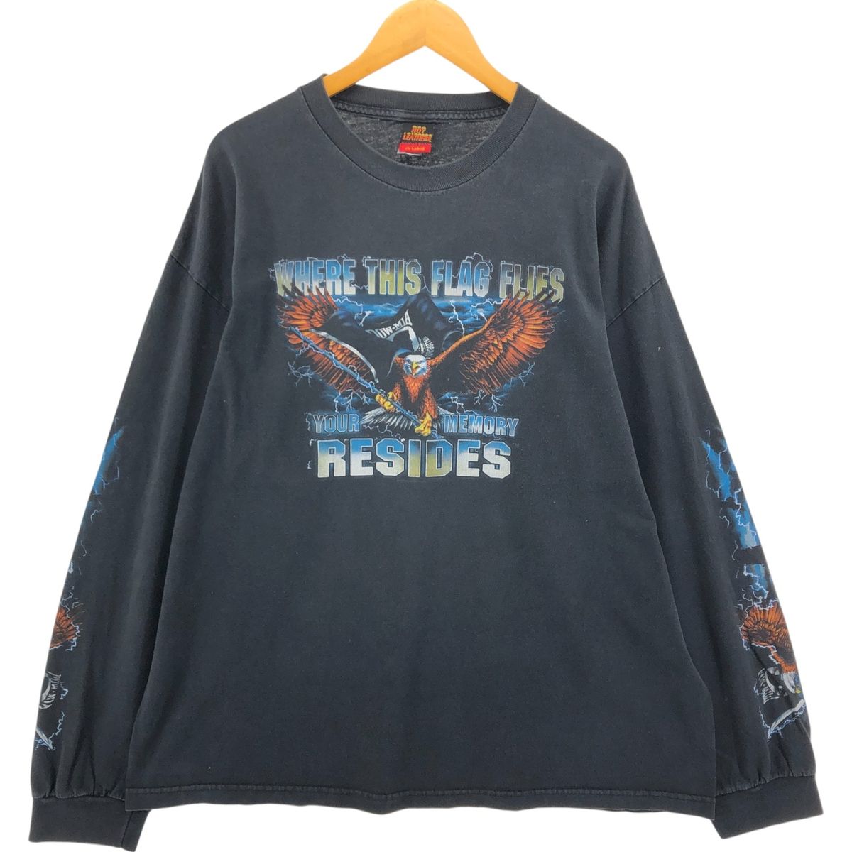古着 HOT LEATHERS 鷲柄 イーグル柄 ロングTシャツ ロンT メンズXXL相当|eaa546321