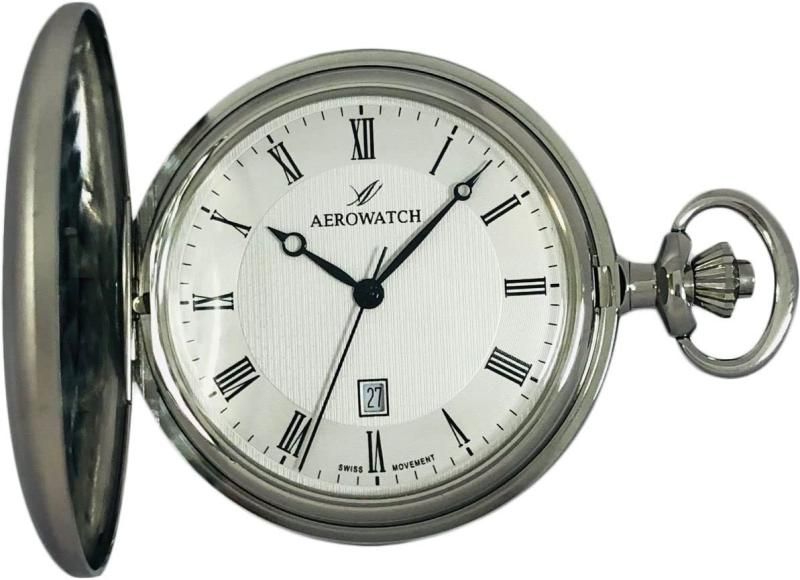 AEROWATCH アエロウォッチ 懐中時計 アエロウォッチ デイト スイス製 42830 AA01 メンズ シルバー
