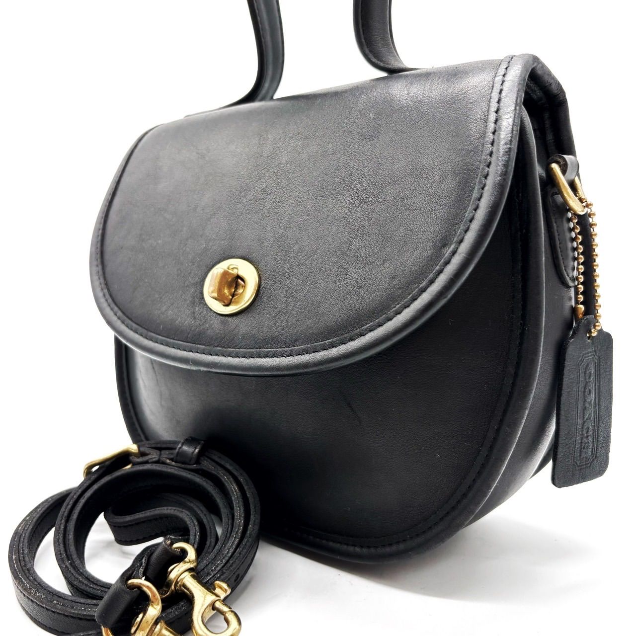 オールドコーチ　ハンドバッグ　ショルダー 2way レザー　ターンロック　黒 オールドコーチ 2wayショルダーバッグ ターンロック ブラック 黒