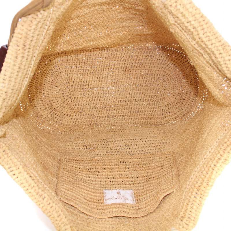 ヘレンカミンスキー　ワンショルダー　カゴバック　ナチュラル　編み込み ヘレンカミンスキーのかごバッグなら、荷物をざくざく入れてもこなれた