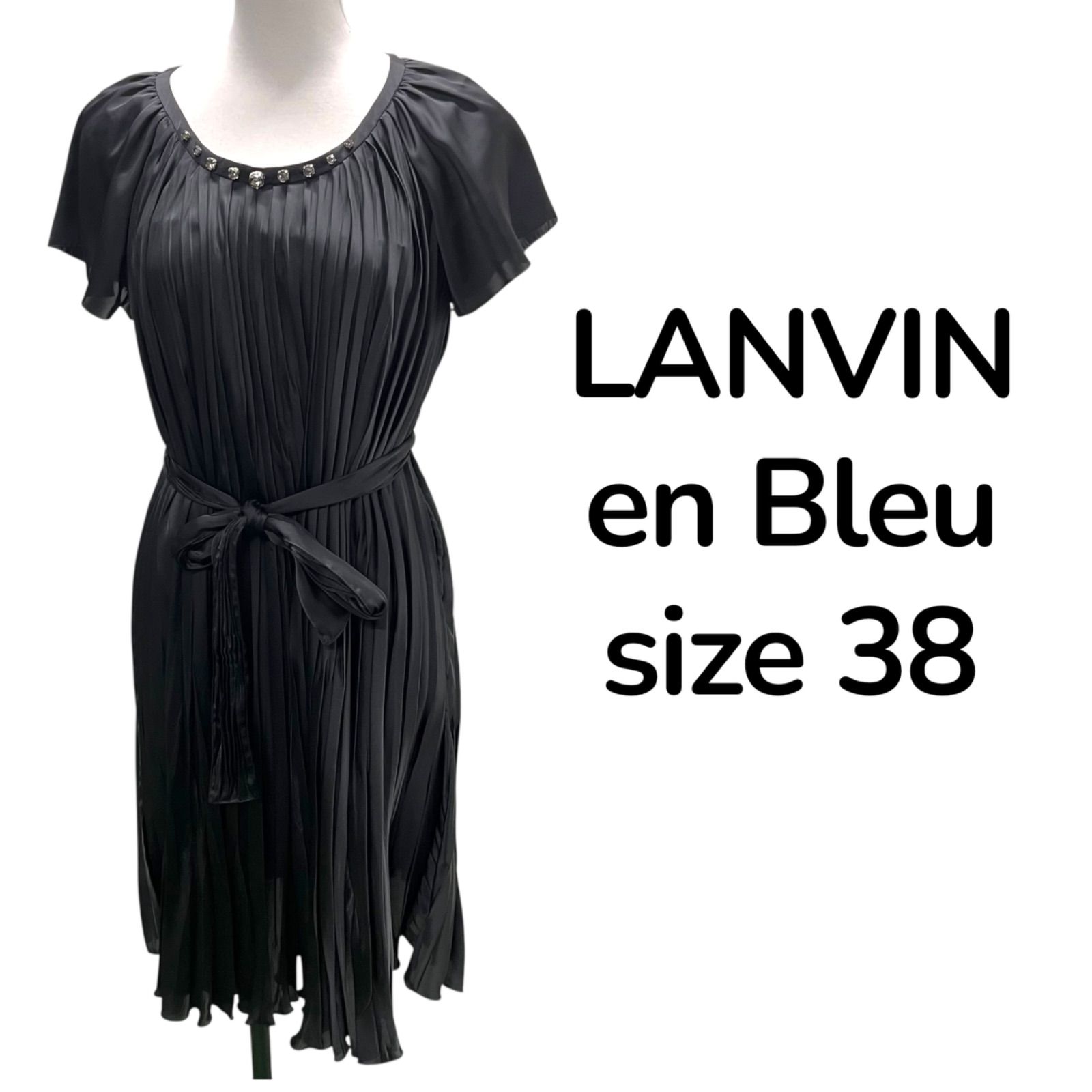 ◇ランバンオンブルーLANVIN en Bleu ワンピース プリーツ 半袖 