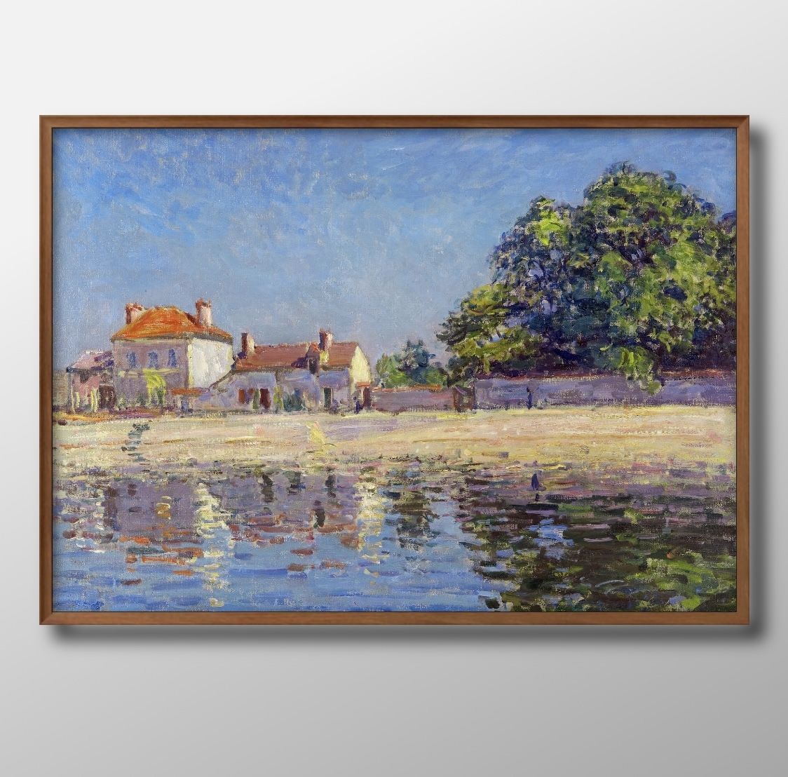 01352アルフレッド シスレー サンマメのロアン川の岸辺 A3 サイズ