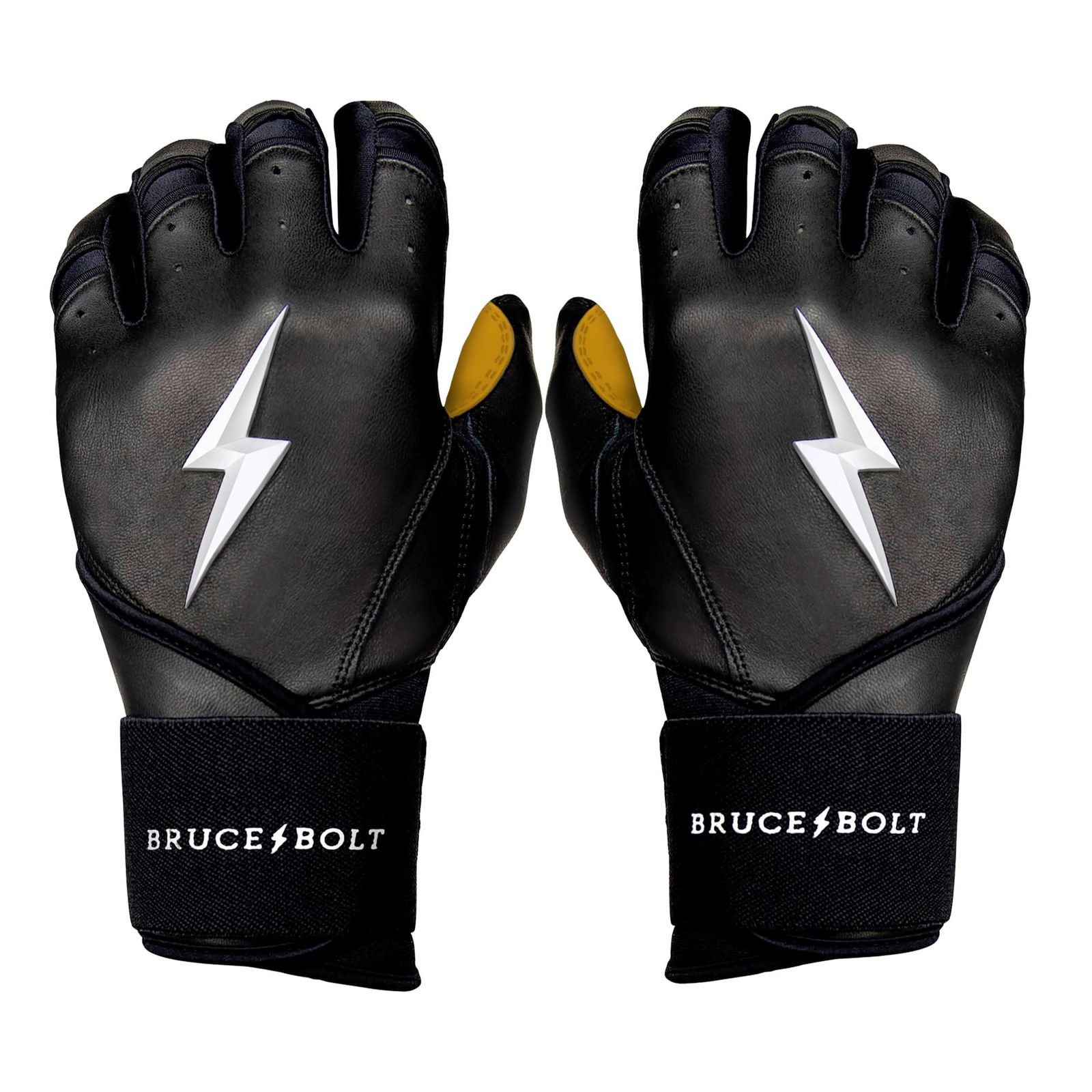 BRUCE BOLT ロング カフ カブレッタレザー 野球バッティンググローブ YTH Medium ブラック YTH Medium