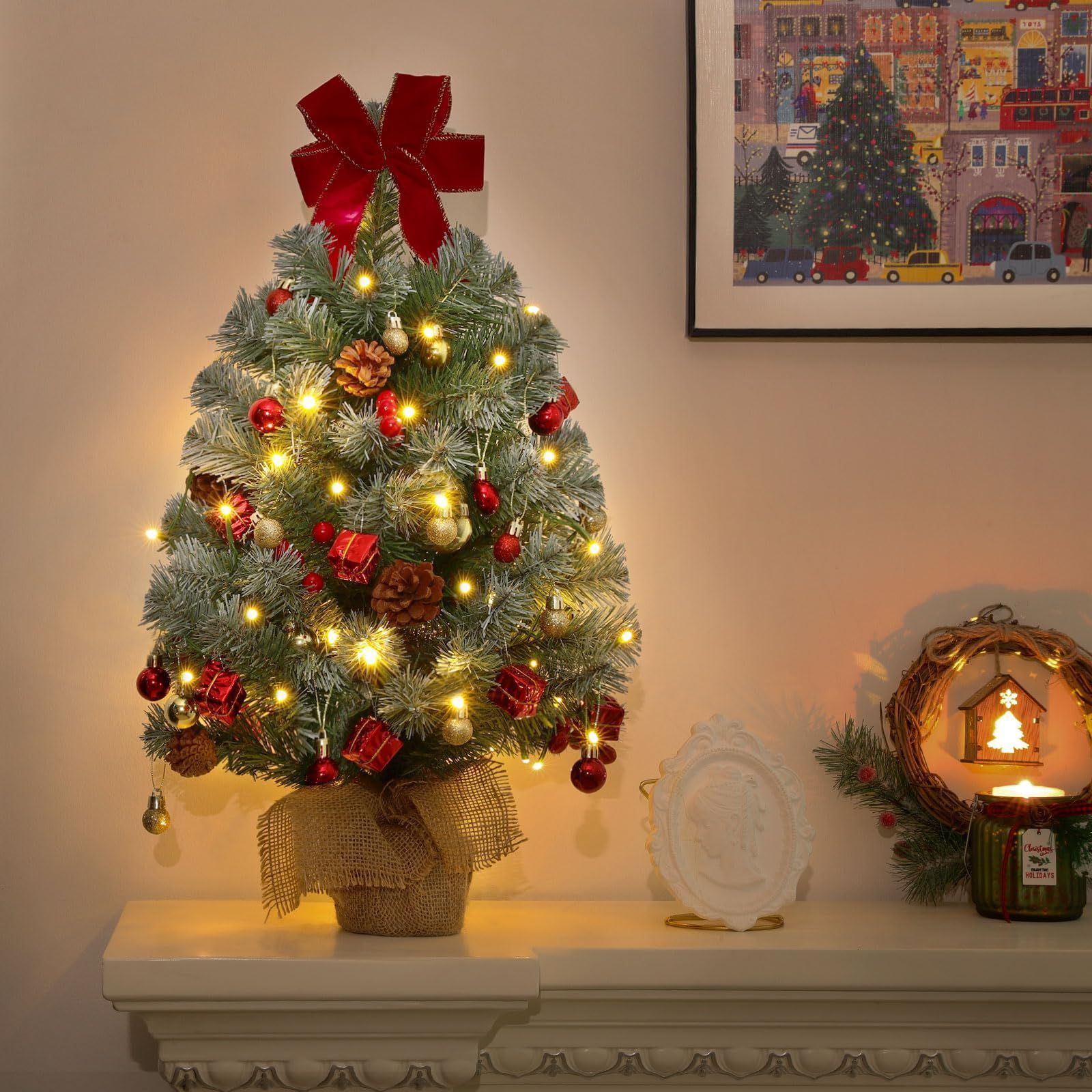 クリスマス アレンジメント デコレーション❣️ライト付き❣️ayu様