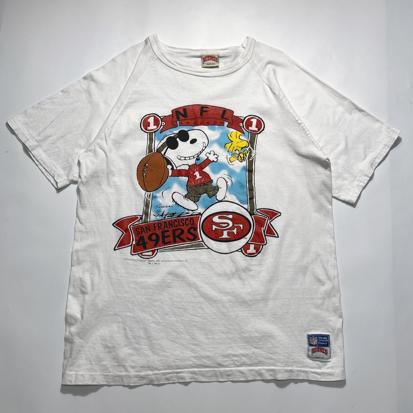 90's snoopy joe cool NFL San Francisco 49ERS vintage-shirt XL 白