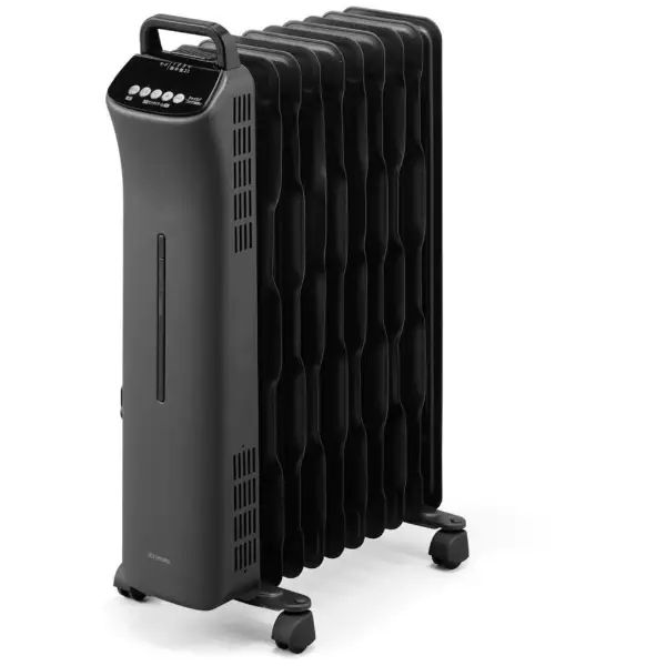 IRIS OHYAMA｜アイリスオーヤマ ウェーブ型オイルヒーター マイコン式 暖房 24h入切タイマー付 KIWHD-1210M-B ブラック 最大8畳