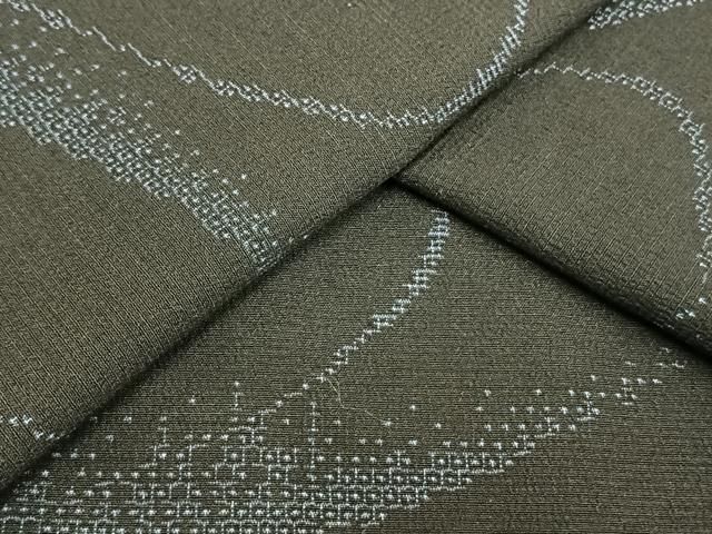 平和屋着物▽本塩沢 単衣 110亀甲 流水文 正絹 逸品 未使用 AAAV8445fy