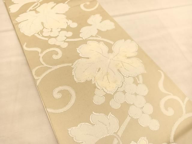 平和屋着物◎六通柄袋帯 唐織 ぶどう花文 うるし箔 正絹 逸品 平和屋着物◎六通柄袋帯 唐織 ぶどう花文 うるし箔 正絹 逸品
