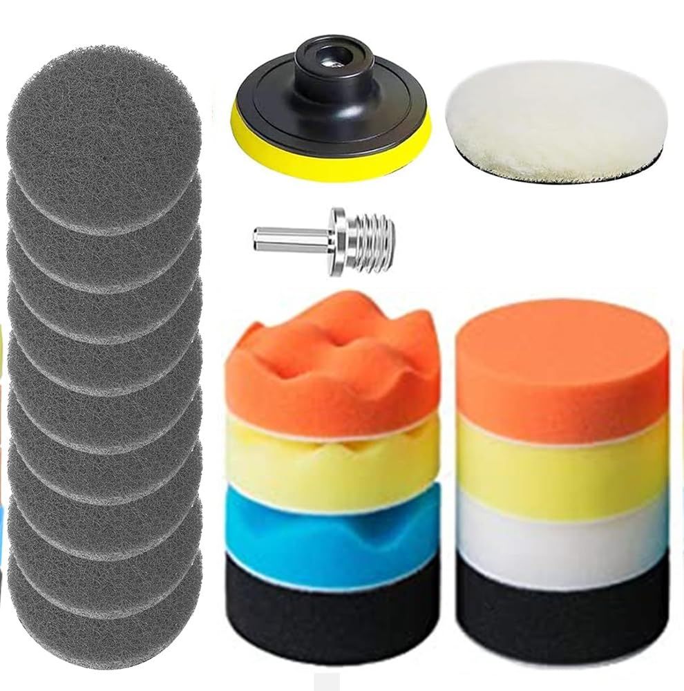 20点セット 研磨パッド マキタ バフ ポリッシャー 電動ポリッシャー 掃除用セット 金属 木材 ドリル 研磨機 水垢取りに さび落とし 浴室掃除 多色