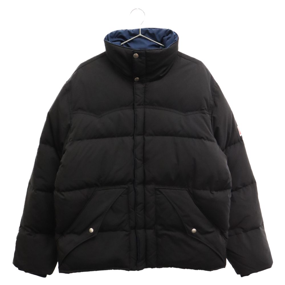 KENZO ブラック ダウンジャケット L KENZO (ケンゾー) Puffer Jacket 袖ロゴダウンジャケット FC65OU1389NE