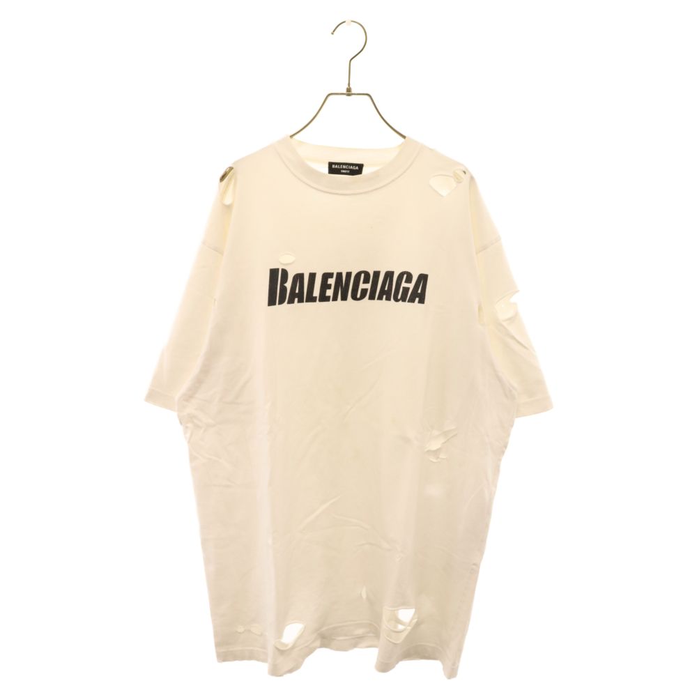 バレンシアガ ロゴ デストロイ ダメージ tシャツ 【公式通販】