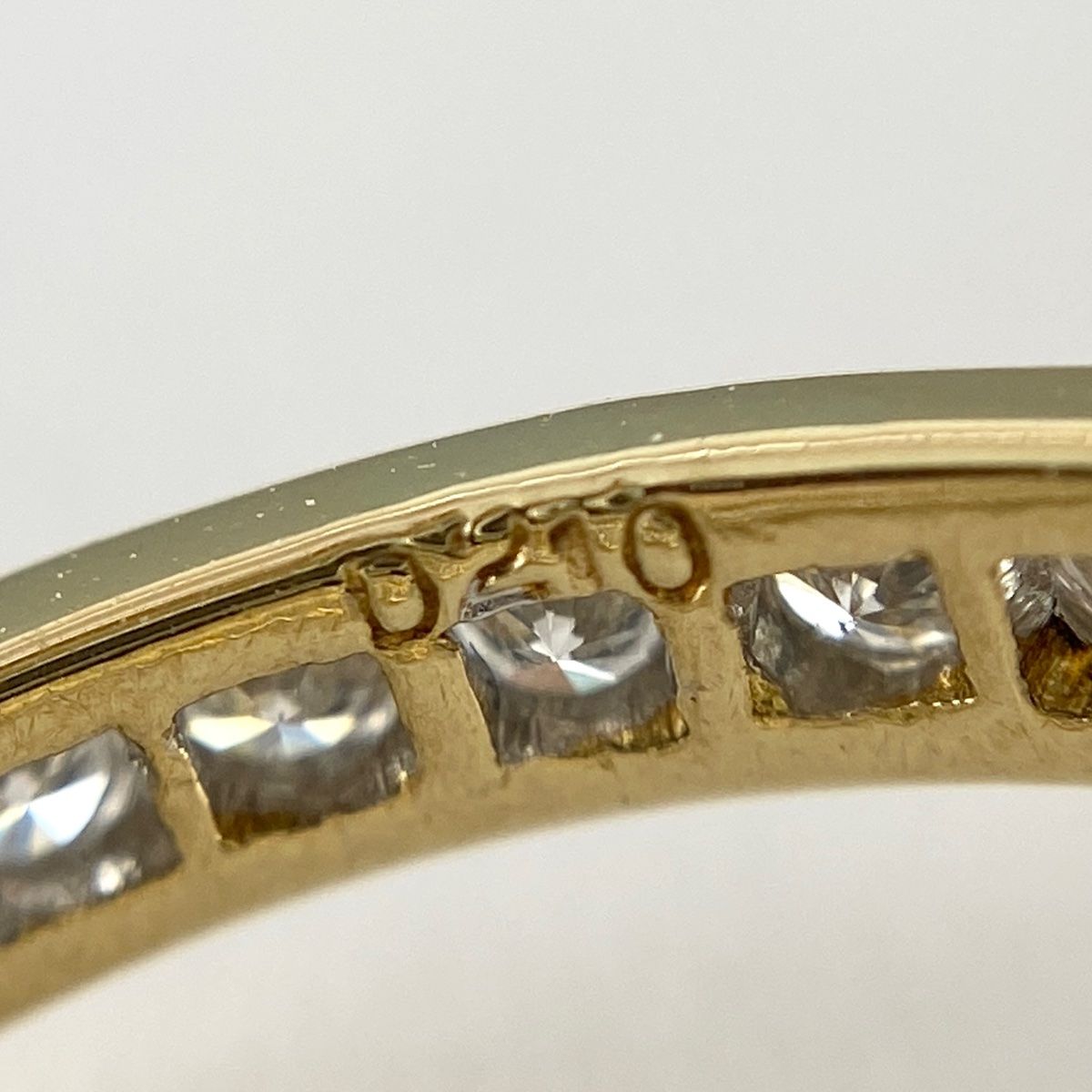 メレダイヤ デザインリング YG イエローゴールド 3連 リング 13.5号  