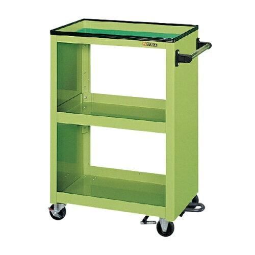 5営業日で発送 サカエ パネルワゴン フットブレーキ付 W605×D405×H880mm グリーン PMW-2CBR 1台