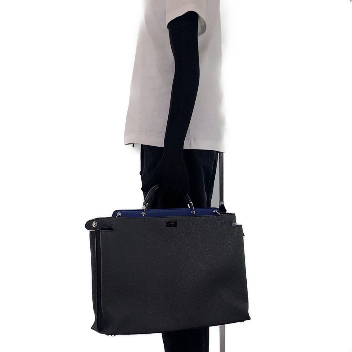 美品 FENDI フェンディ ピーカブー アイコニック セレリア グレー