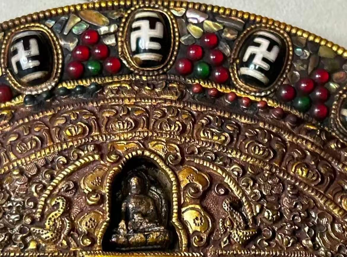 卍天珠 銅板打ち出し