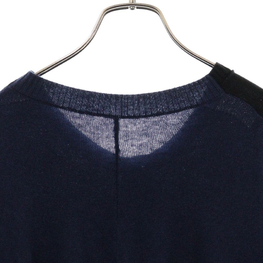 Sacai サカイ レースドッキング ウール混パネルニットカーディガン ブラック ブルー レディース 17-03326 sacai サカイ 17AW パネルレースニットカーディガン 17-03326