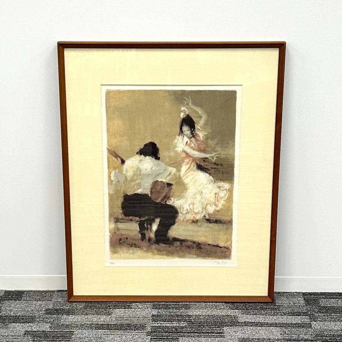 ロハス「フラメンコ」リトグラフ 額装 100/120 絵画 C 極美品】Lithograph Collection ロハス フラメンコ 絵 作画 絵画