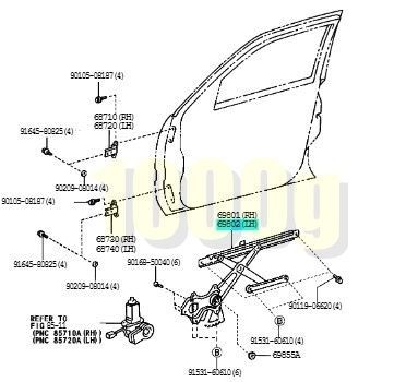トヨタ純正 超 品 ランクル 100 パワーウィンドレギュレーター 左前 助手席側 ランドクルーザー HDJ101 UZJ100