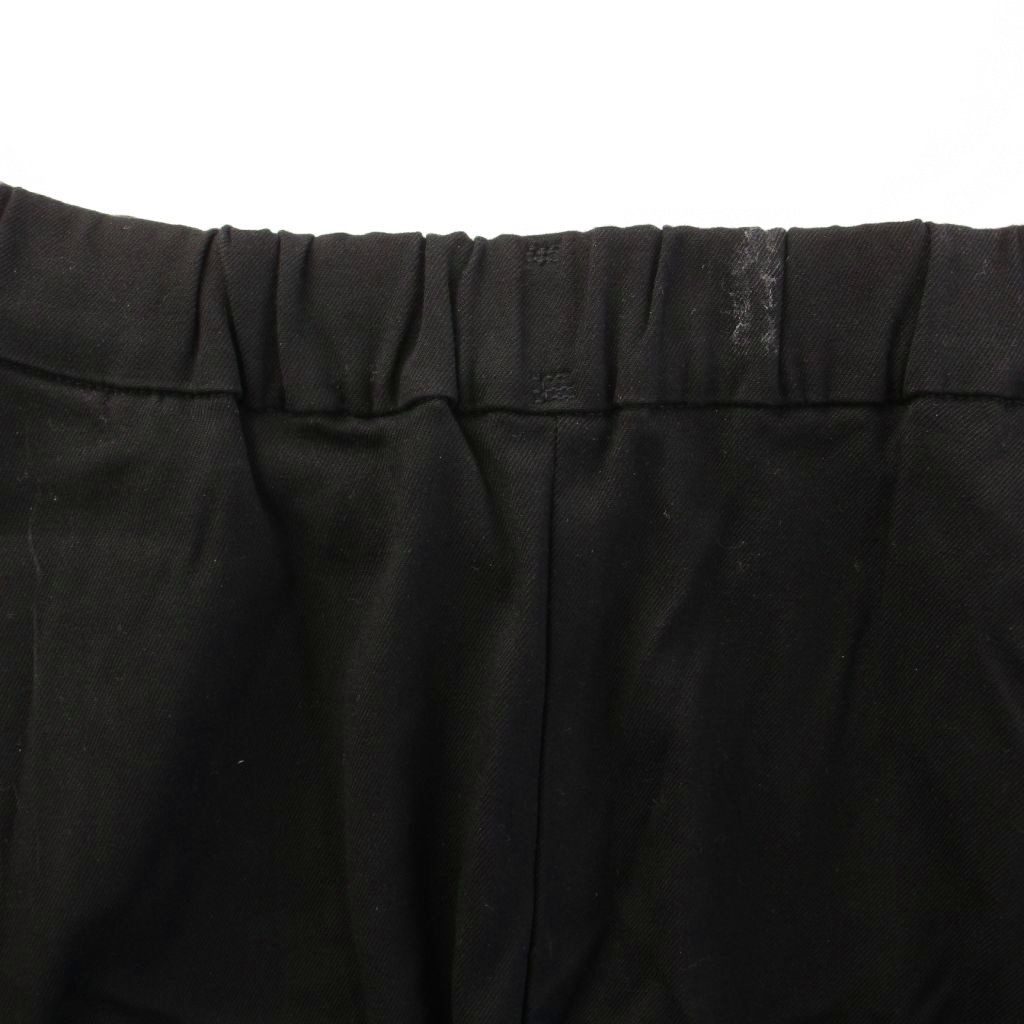 イサムカタヤマバックラッシュ ISAMU KATAYAMA BACKLASH サルエルパンツ イージー スラックス ウエストゴム ストレッチ ワンカラー 無地 シルク混 S 黒 ブラック |BB