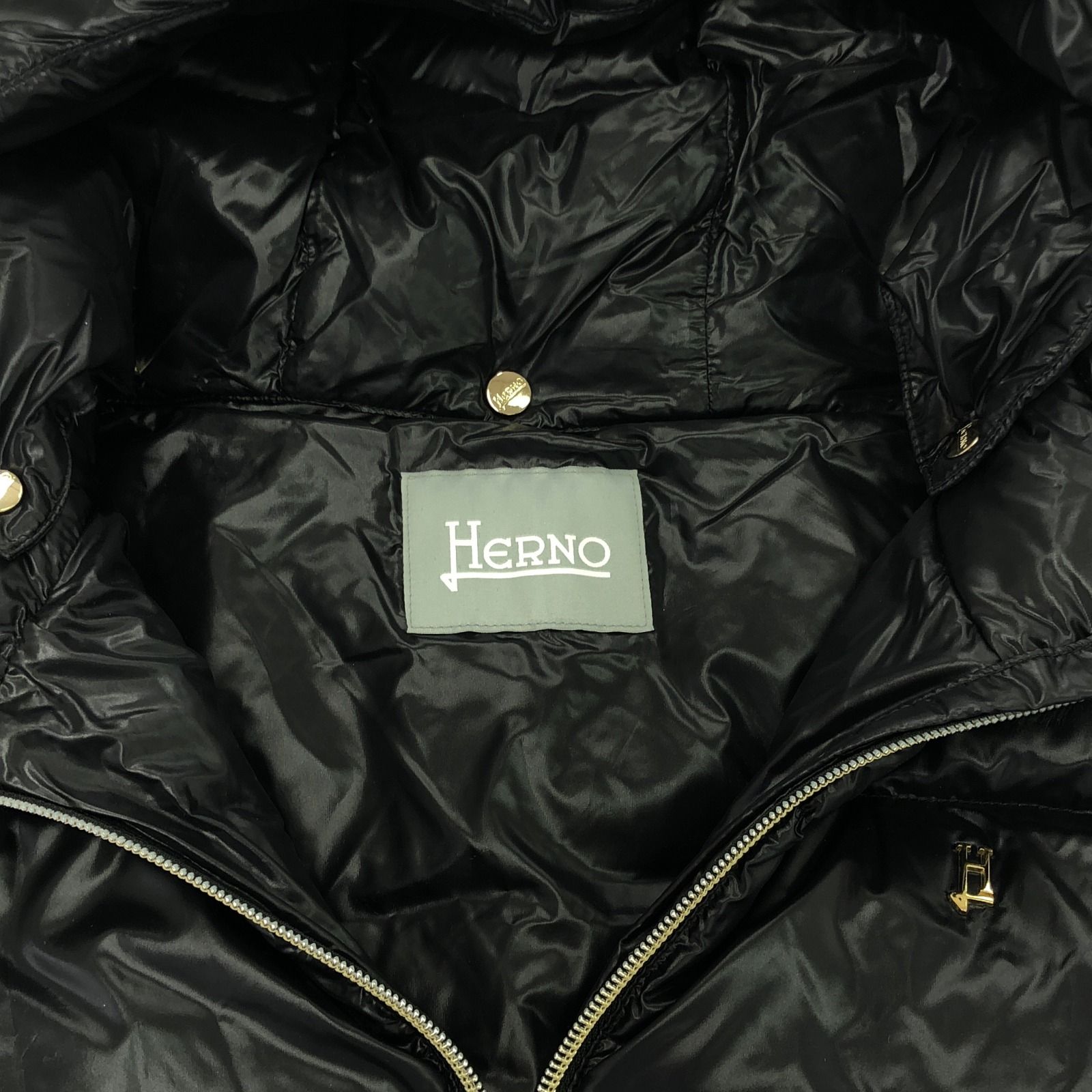 ヘルノ Herno ジャケット ブラック ナイロン ジャケット ガールズ Used A