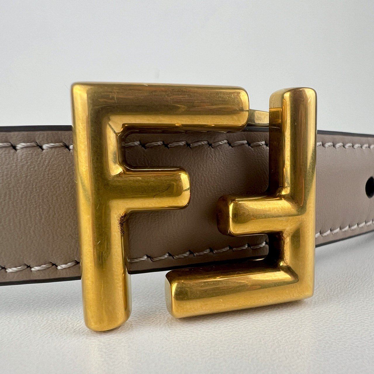 【FENDI】FFベルト ブラウンFFジャカード＆ベージュレザー FENDI フェンディ ベルト FF BELT FFベルト 2 CM レディース