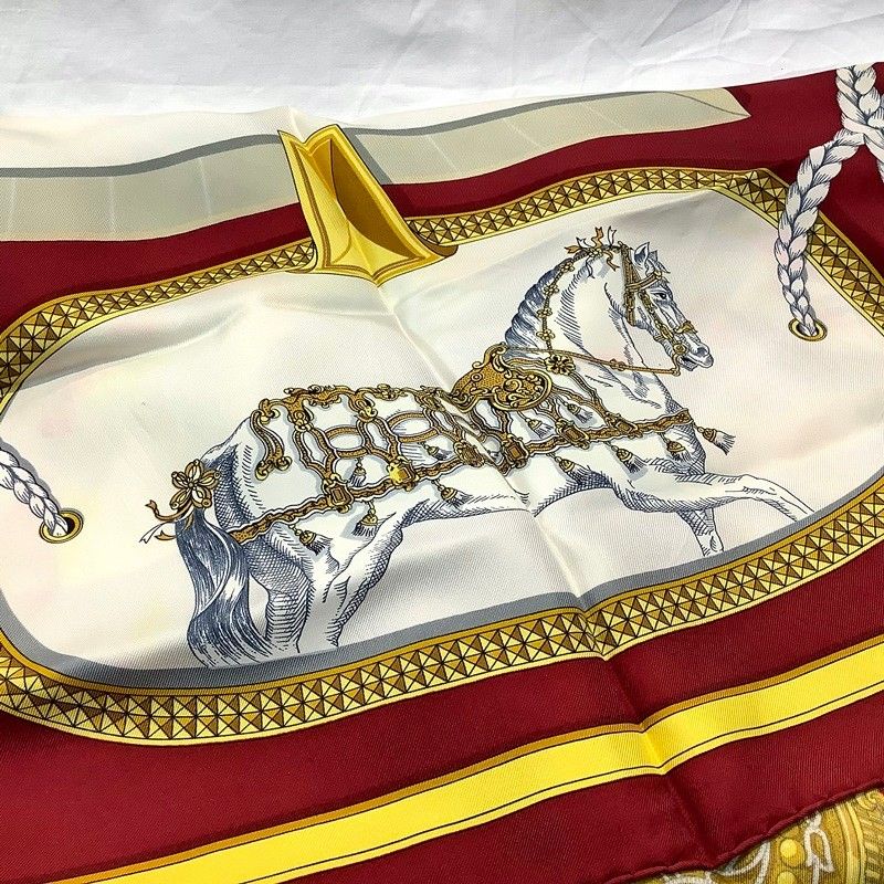 「美品」HERMES エルメス　GRAND APPARAT 盛装の馬　スカーフ スカーフ エルメス HERMES カレ90 GRAND APPARAT 盛装の馬