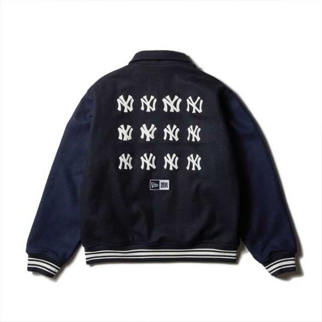 【新作・新品】NEWERA メルトン ヴァーシティジャケット　ネイビー（M） メルトン ヴァーシティジャケット MLB Apparel ニューヨーク