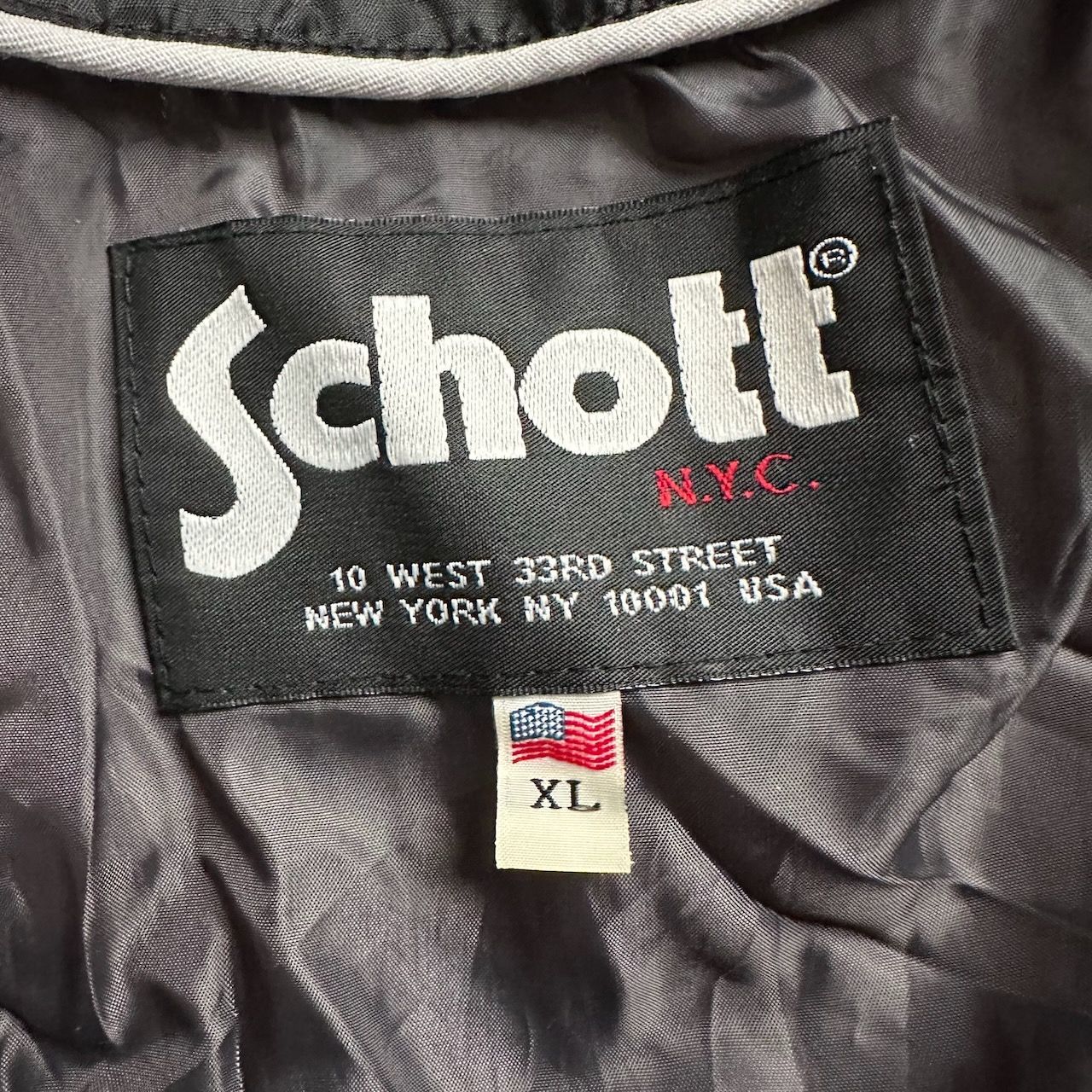 Schott ブラック パディングジャケット M Schott ショット レザートラッカージャケット ブラック