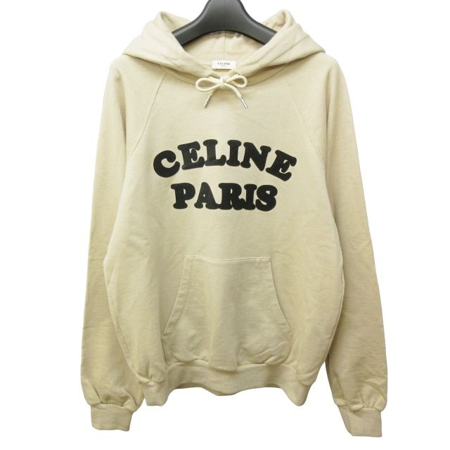 セリーヌ CELINE カシミヤ コットン パーカー トレーナー スウェット CELINE セリーヌ 16 ルーズロゴプリント スウェット プル