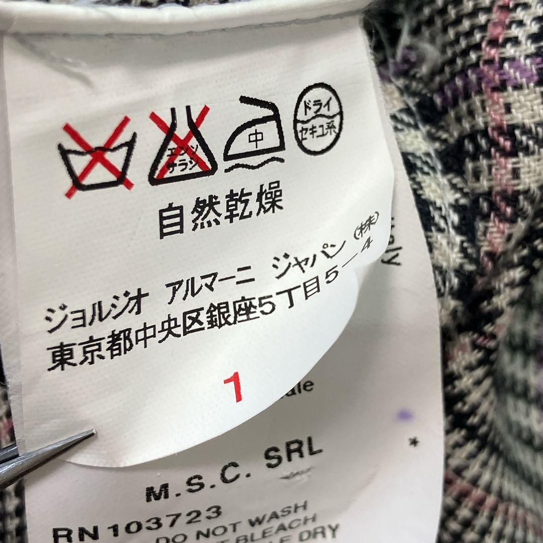 ジョルジオ アルマーニ リネン グレンチェック テーラードジャケット