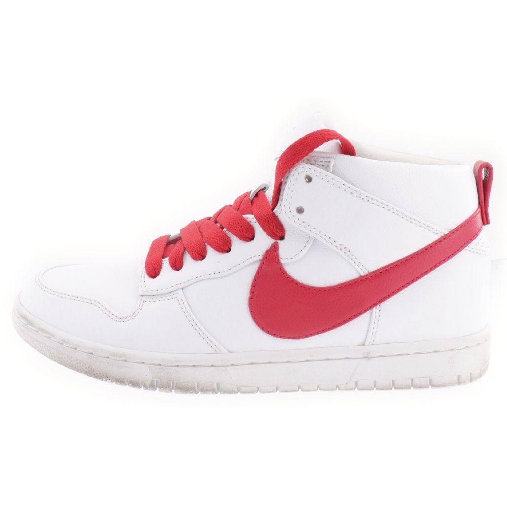 NIKE (ナイキ) DUNK LUX CHUKKA RT 910088-100 ミッド ラックス チャッカ ハイカットスニーカー ホワイト/レッド US8.5/26.5cm