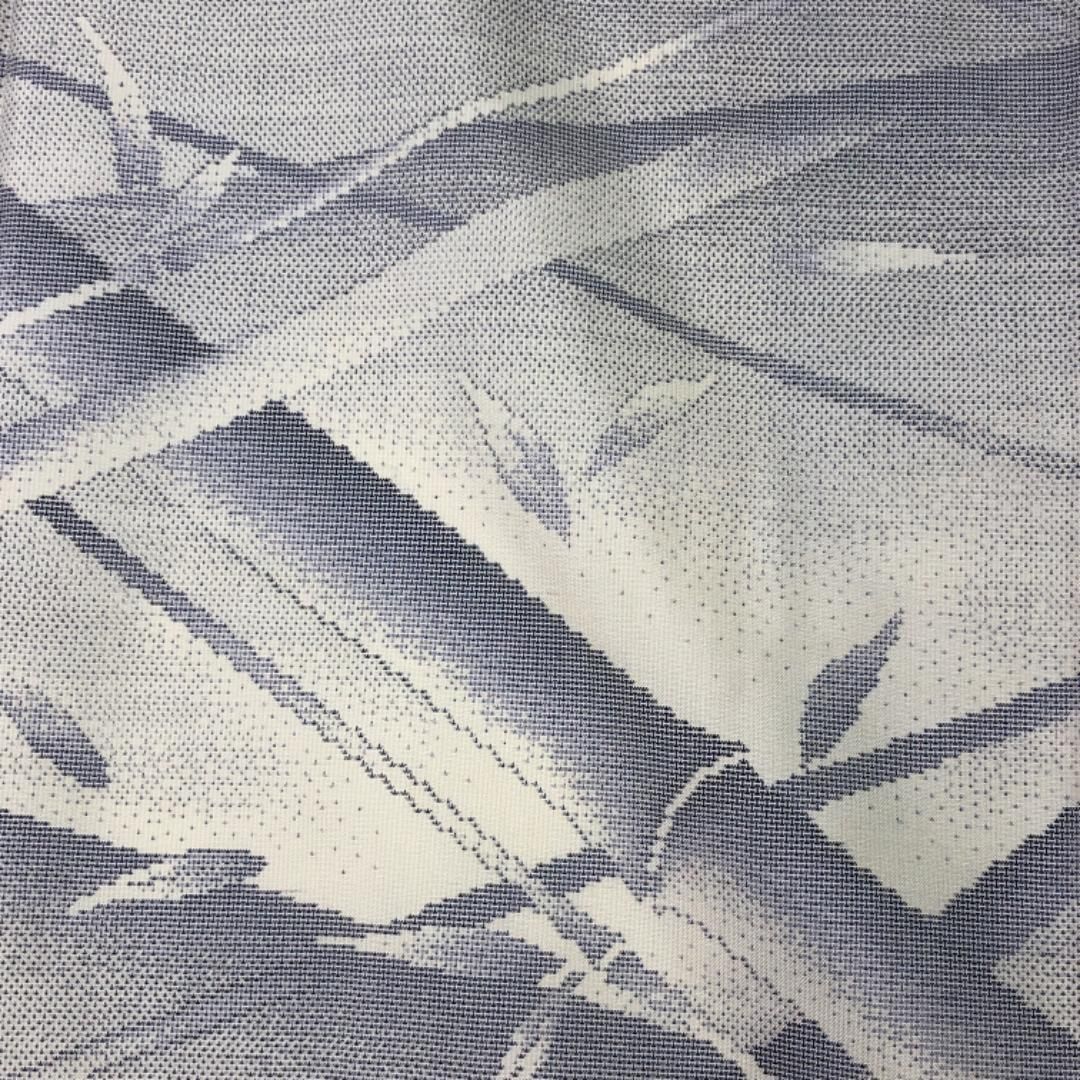 本場大島紬 白大島 カタス9マルキ 証紙付 美しい竹模様 乳白色 K