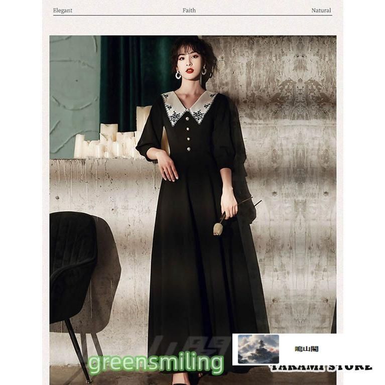 ロングドレス 演奏会 ピアノ 発表会 ファスナー フェミニン 小さいサイズ 5分袖付き 大人 母親 結婚式 体型カバー 謝恩会 卒業式 花嫁 誕生WP数量 価格926