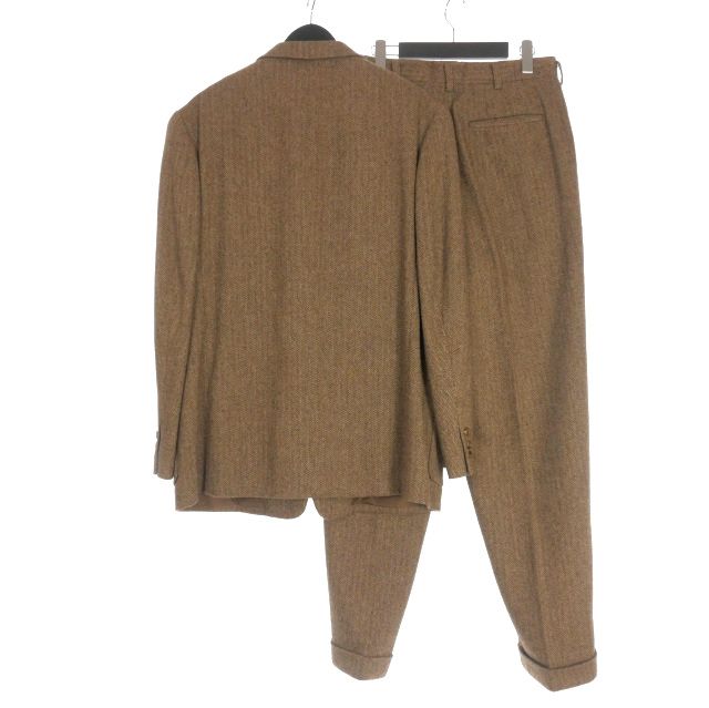 ワイズフォーメン Y s for men ヨウジヤマモト ヘリンボーン セットアップ スーツ 上下 M ブラウン 茶 MI-X03-104