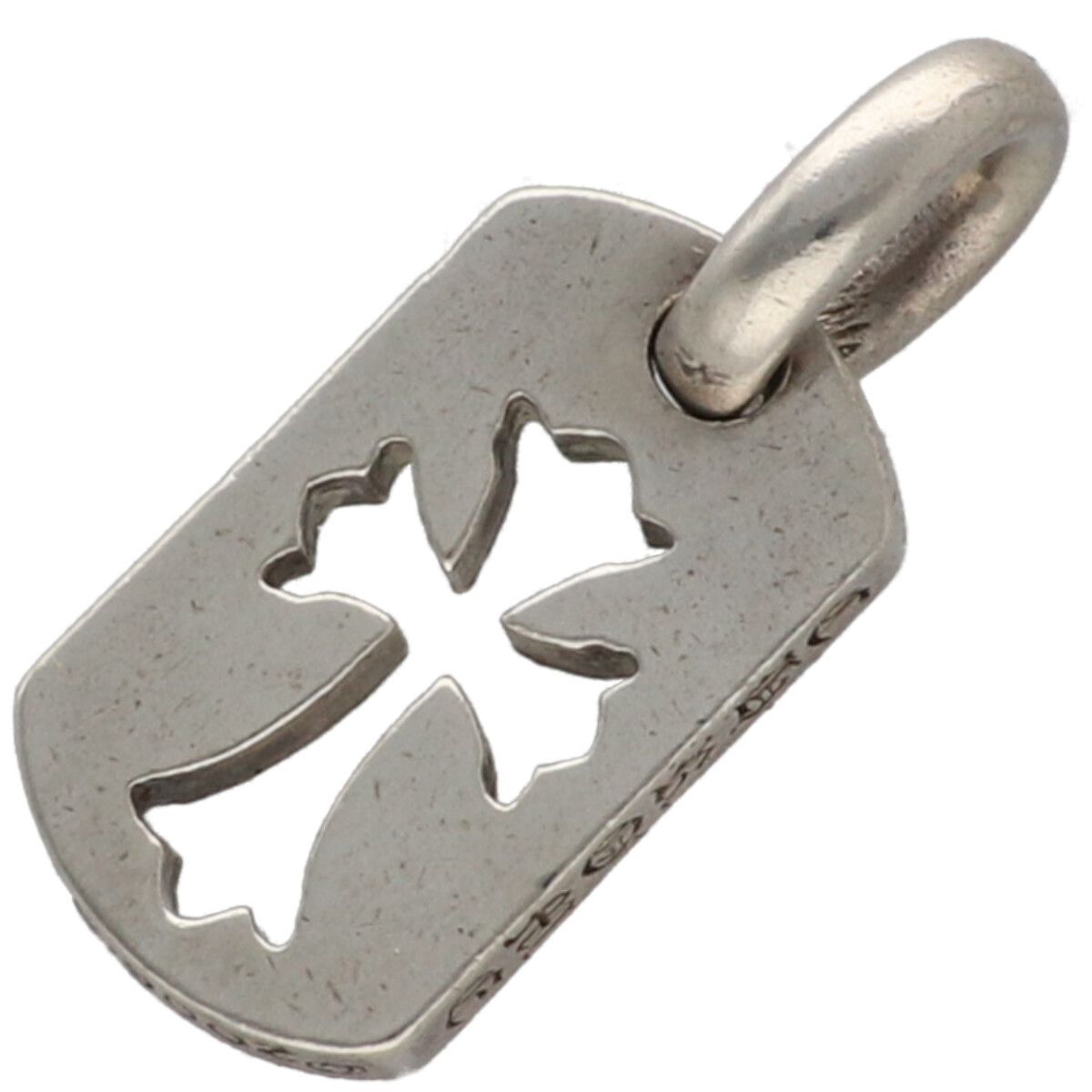 CHROME HEARTS クロムハーツ タイニーカットアウトクロスドッグタグ SV925 シルバー ネックレス ペンダント トップ チャーム 24002575 RS