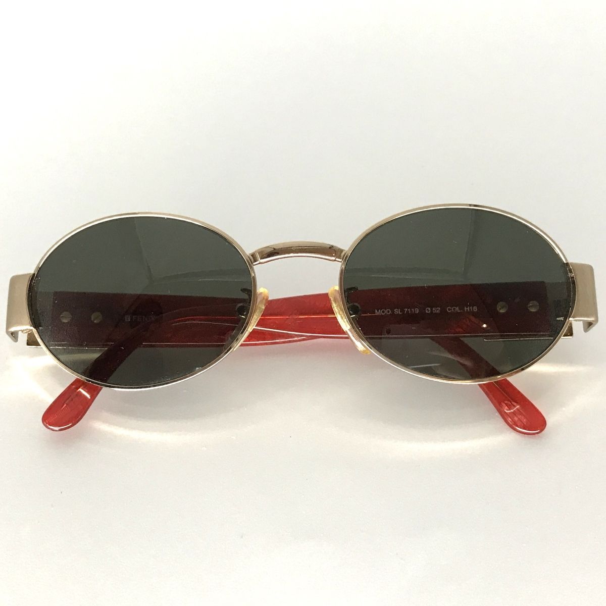 FENDI フェンディ サングラス レッド 赤 ゴールド レディース