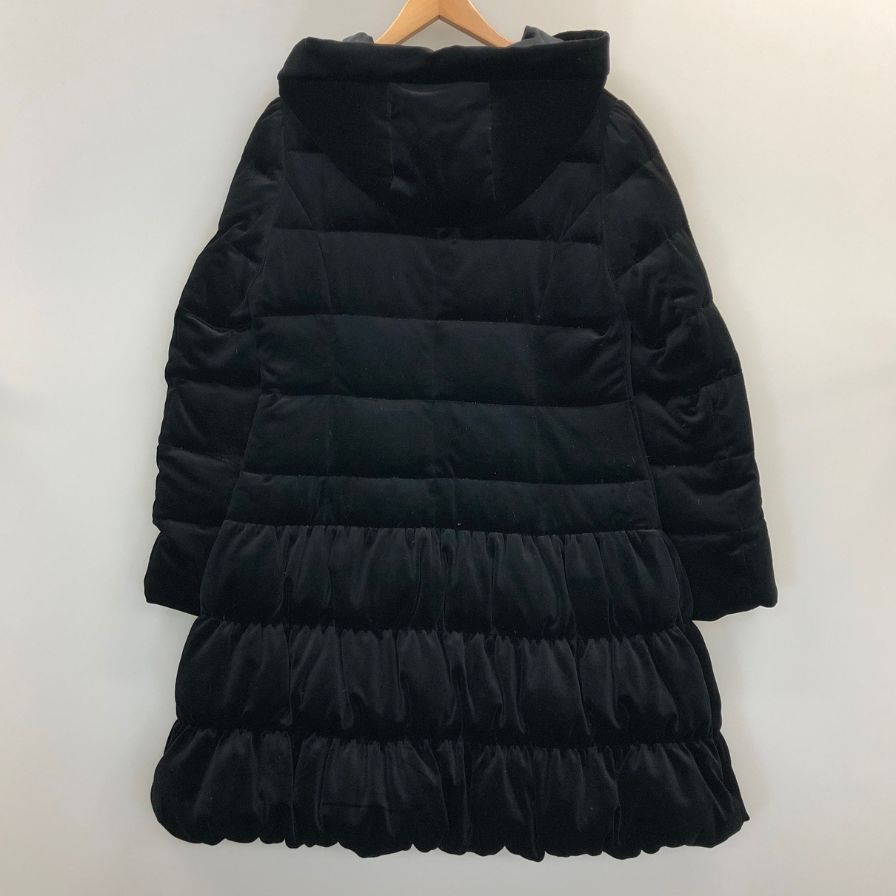 Rene フード付きロングダウンジャケット ブラック