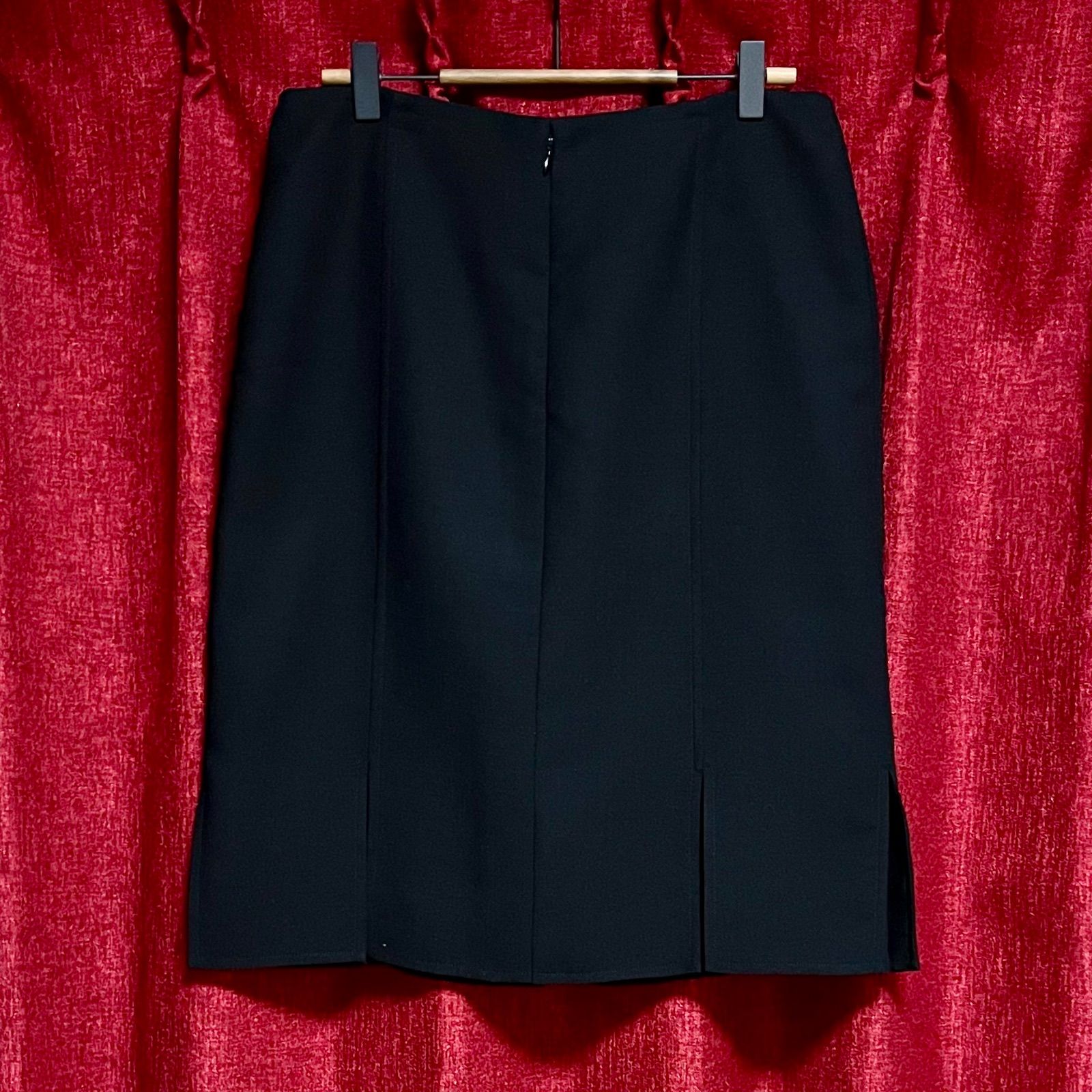 着用感少 美品 アクリス / AKRIS イタリア製ウール スカート 黒 
