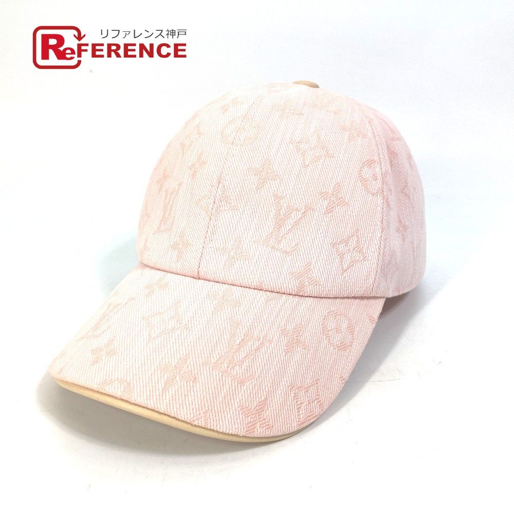 ルイヴィトン M77543 ベースボール モノグラム キャップ ピンク レザー