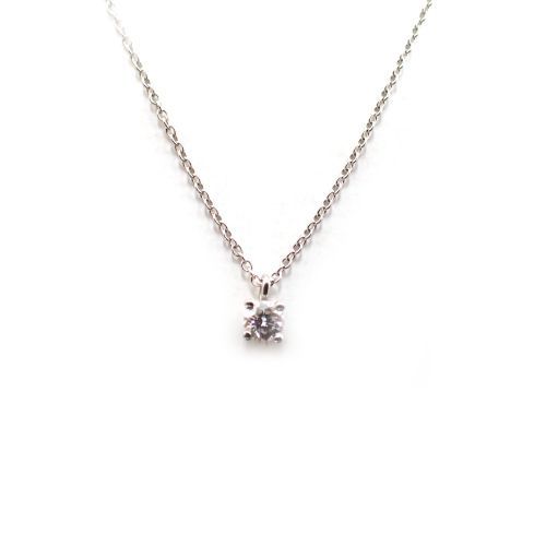 ティファニー Tiffany-Co. Pt950 2.6g ソリティア ダイヤ 1P ネックレス