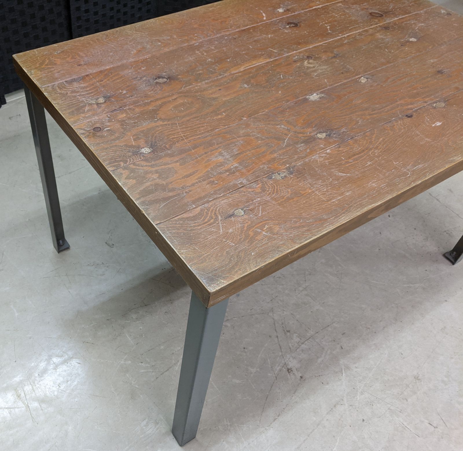 ワークテーブル①(ヴィンテージ家具/作業台/木製/スチール脚) ワークテーブル(ヴィンテージ家具/作業台/木製/スチール脚